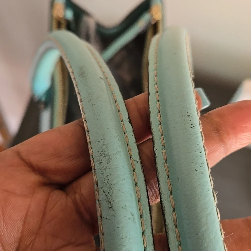 Kate SpadeLarge Wellesy Martine Robins Egg Blue Leather Tote  Bag